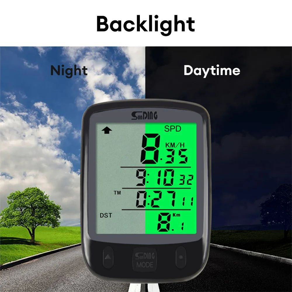 Speedometer Wired Cycling Computer Waterproof Bicycle Odometer Digital LCD Display Speed Calorie Test Bike SD-563A Mileage Backlight Stopwatch