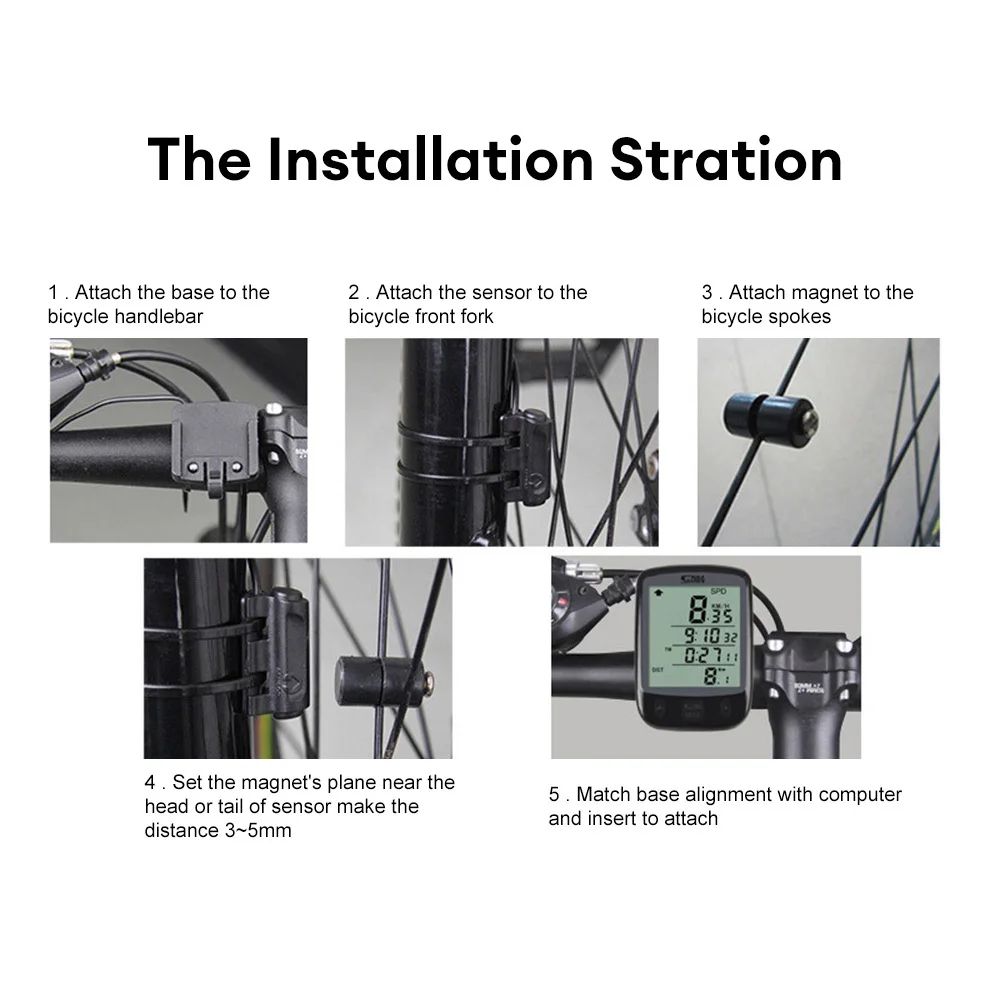 Speedometer Wired Cycling Computer Waterproof Bicycle Odometer Digital LCD Display Speed Calorie Test Bike SD-563A Mileage Backlight Stopwatch