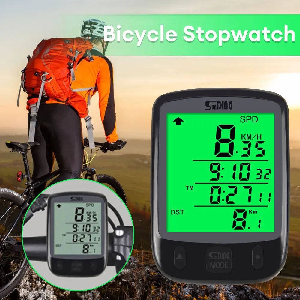 Speedometer Wired Cycling Computer Waterproof Bicycle Odometer Digital LCD Display Speed Calorie Test Bike SD-563A Mileage Backlight Stopwatch