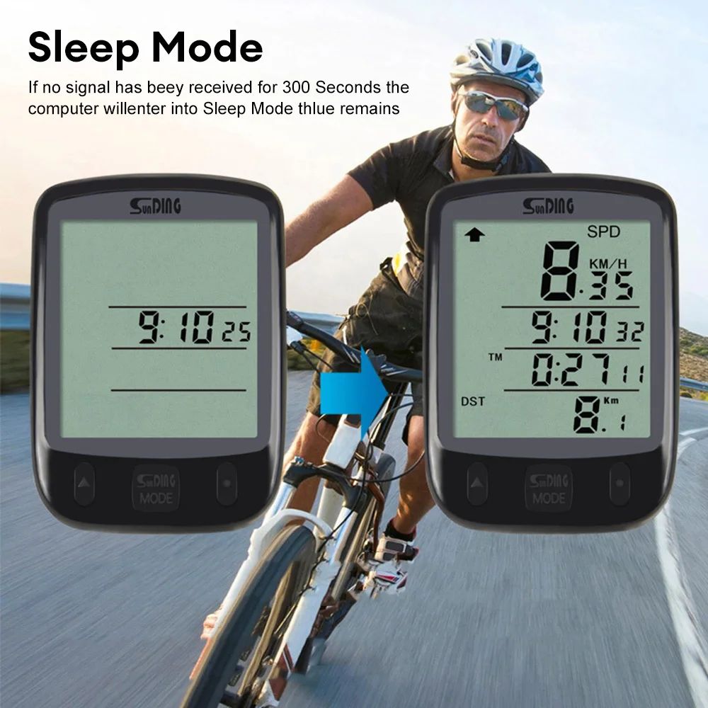 Speedometer Wired Cycling Computer Waterproof Bicycle Odometer Digital LCD Display Speed Calorie Test Bike SD-563A Mileage Backlight Stopwatch