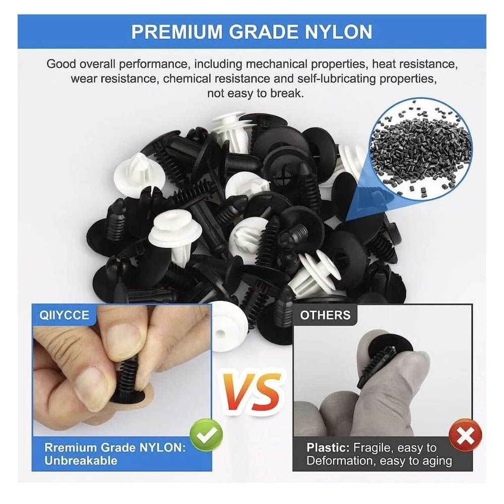 120PCS Car Body Clips & Plastic Rivets - 6 Popular Sizes, Fits Bumpers, Fenders & Most Models, Ideal for Body Fixing & Replacement Auto Fastener Clip Mixed Push Retainer Pin Rivet Door Trim Panel Fast