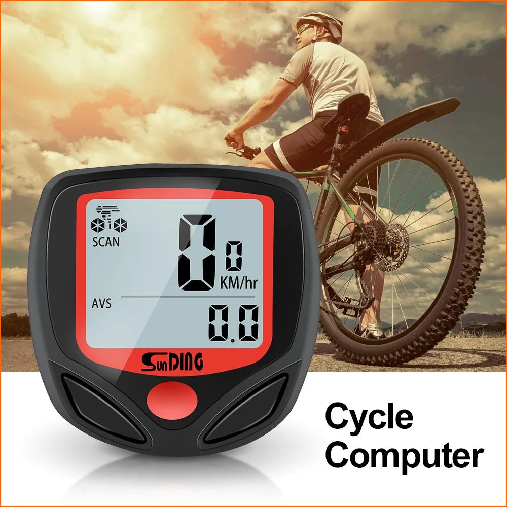 SunDing LCD Digital Waterproof Bike Bicycle Computer Cycle Speedometer Odometer Wired Cycle Meter Speed Sensor Kph Mph Indoor Outdoor Exercise Rainproof With Battery Included