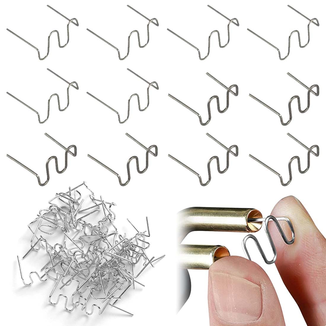 500Pcs Hot S-Wave Staples For Car Bumper Fender Welder Stapler Plastic Crack Repair Welding Machine Dashboards Lamp Holders Daily Plastics Stitching Damaged Bumper Rings Joiners Clips 0.8mm