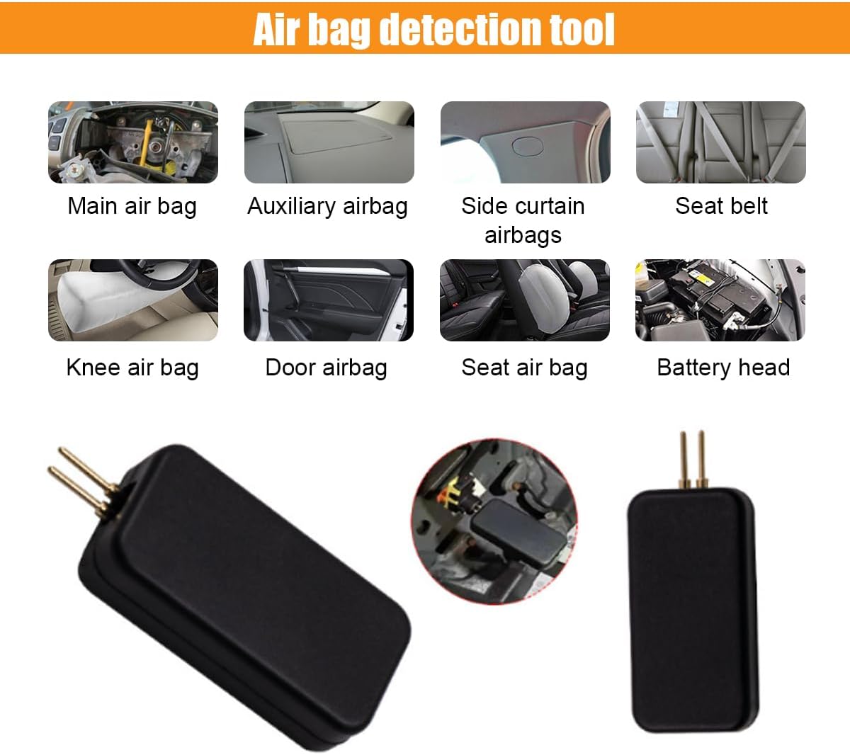 2pcs Car SRS Airbag Simulator Tester, Universal Emulator Bypass Resistor, Fault Finding Maintenance and Repair Tool, Auto Air Bag Diagnostic Scanner Testing Instrument for SUV Truck
