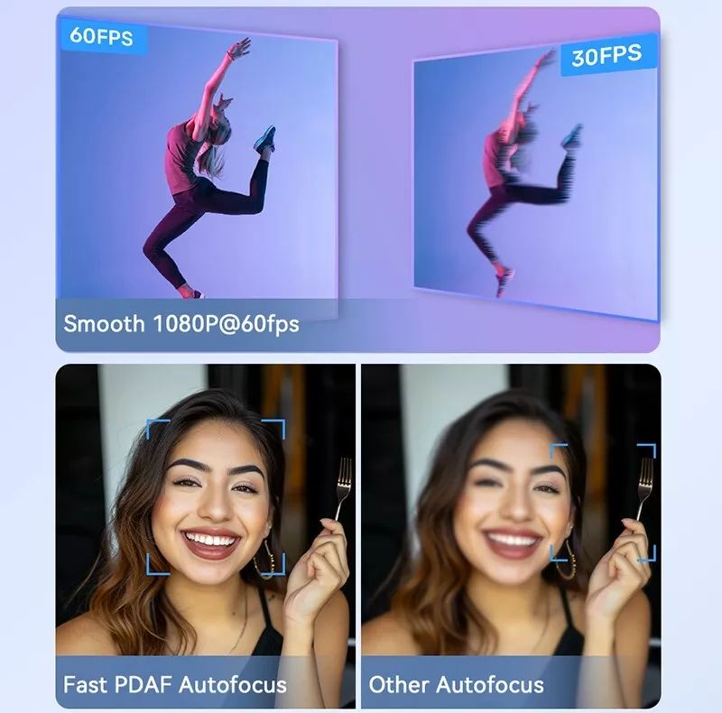 EMEET 4K Ultra HD Webcam C60E Web Smartcam USB Computer Camera DAF Autofocus, Dual Noise-Cancelling Mics, 73° FOV, Auto Light Correction, Privacy Cover for High-End Business Meetings/ Live Streaming