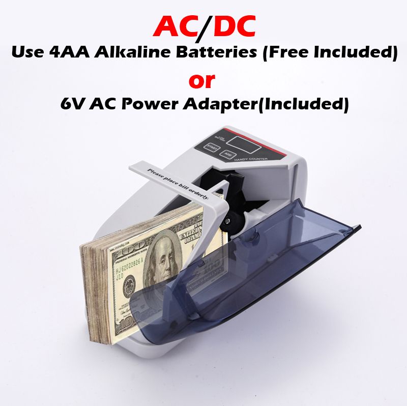 Handy Mini Money Counter Portable Money for All Bank Notes Currencies Easy to Use Banknote Bill Counting Machine FT-V30