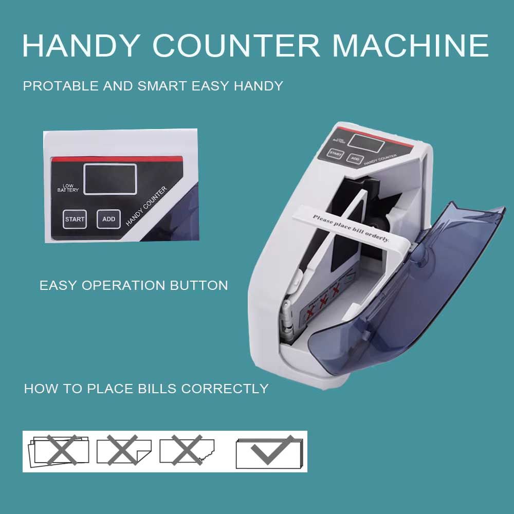 V30 Professional Portable Mini Bill Counter Easy to Use for Various Shop Environments Money Banknotes Counting Suitable for All Currency KSH, USD, GBP, Euros etc.  with LED Display Ticket Counter Eas