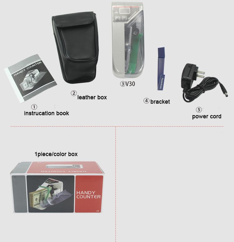 V30 Professional Portable Mini Bill Counter Easy to Use for Various Shop Environments Money Banknotes Counting Suitable for All Currency KSH, USD, GBP, Euros etc.  with LED Display Ticket Counter Eas