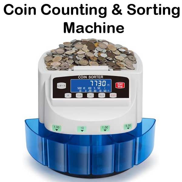 Coin Counter & Sorting Machine Automatic Electronic Money Sorter Roller with LCD Display  500-800 Hopper Capacity Bank Kenyan Currency