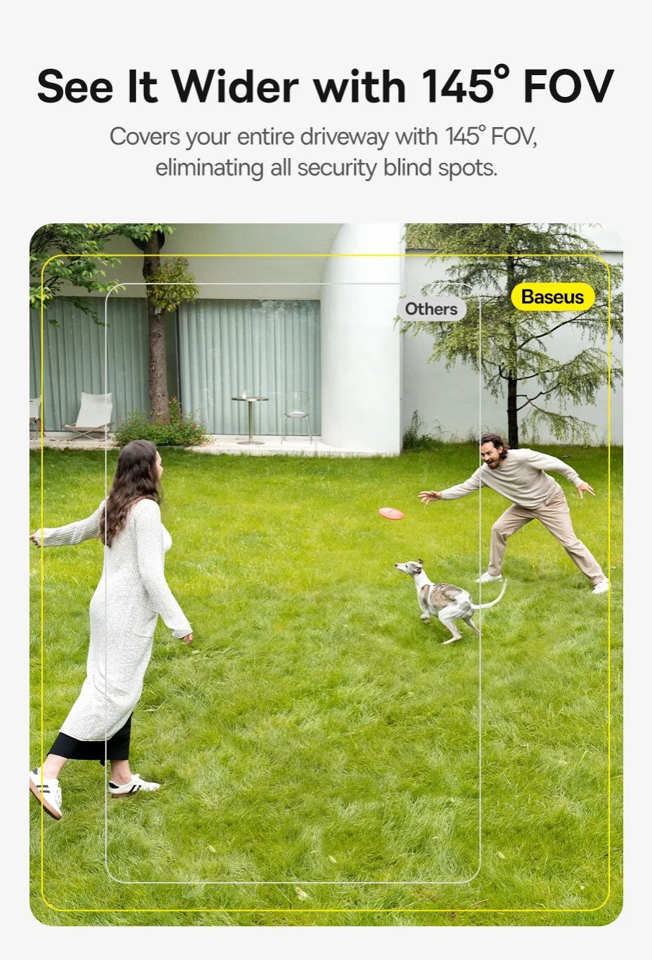 Baseus Solar Security Camera Outdoor, S1 Wireless Solocam, Forever Power with Sunlight-Tracking System, 2K Clarity, 145° Wide View, Built-in 8GB Local Storage and Color Night Vision, No Monthly Fee