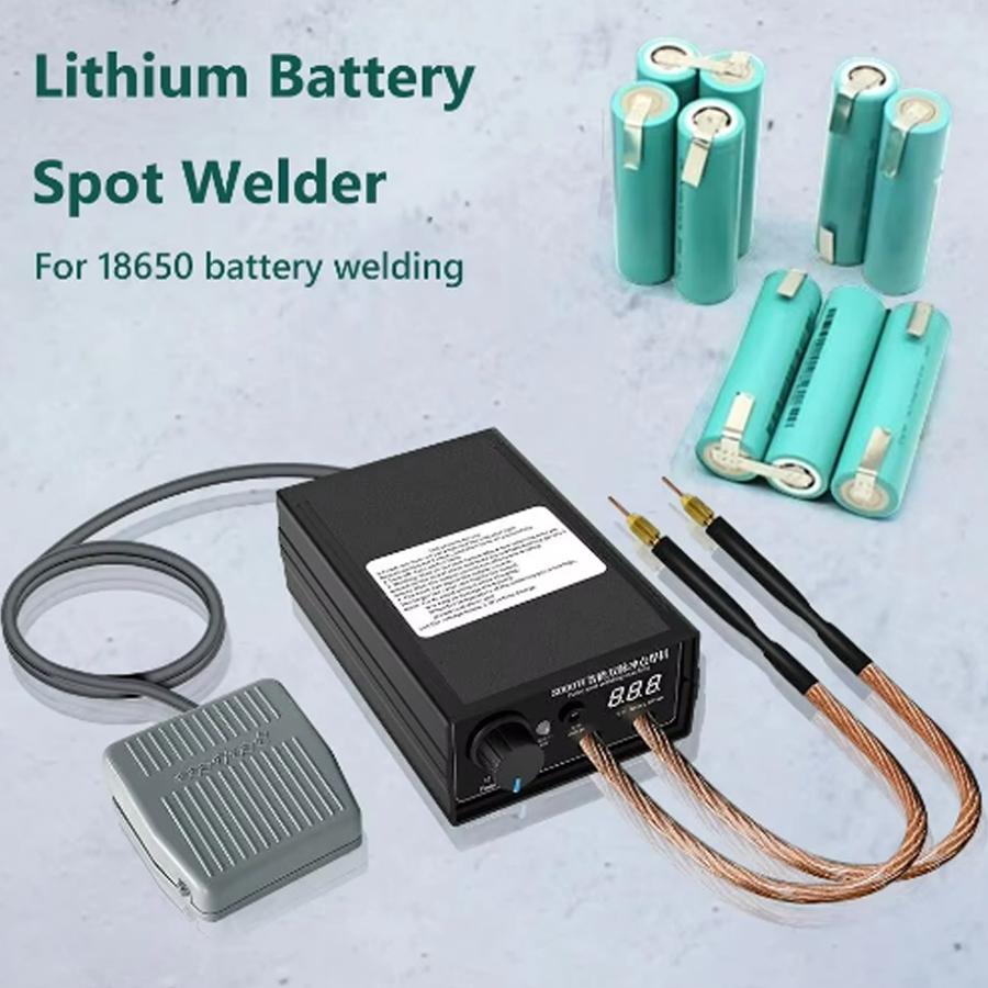 8000W Foot Spot Welder Kit DIY Automatic 18650 Battery Packs Portable Spot Welding Machine Pen For 0.15MM Nickel Strip Voltage Display