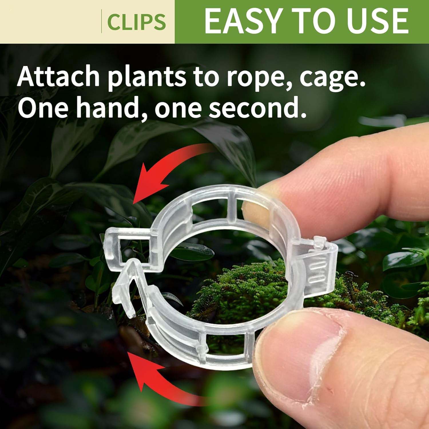 300Pcs Tomato Clips, Plastic Trellis Plant Support Clips, Grape Vine, Vegetables Plants, Garden Clip to Grow Upright Makes Plants Healthier Farming