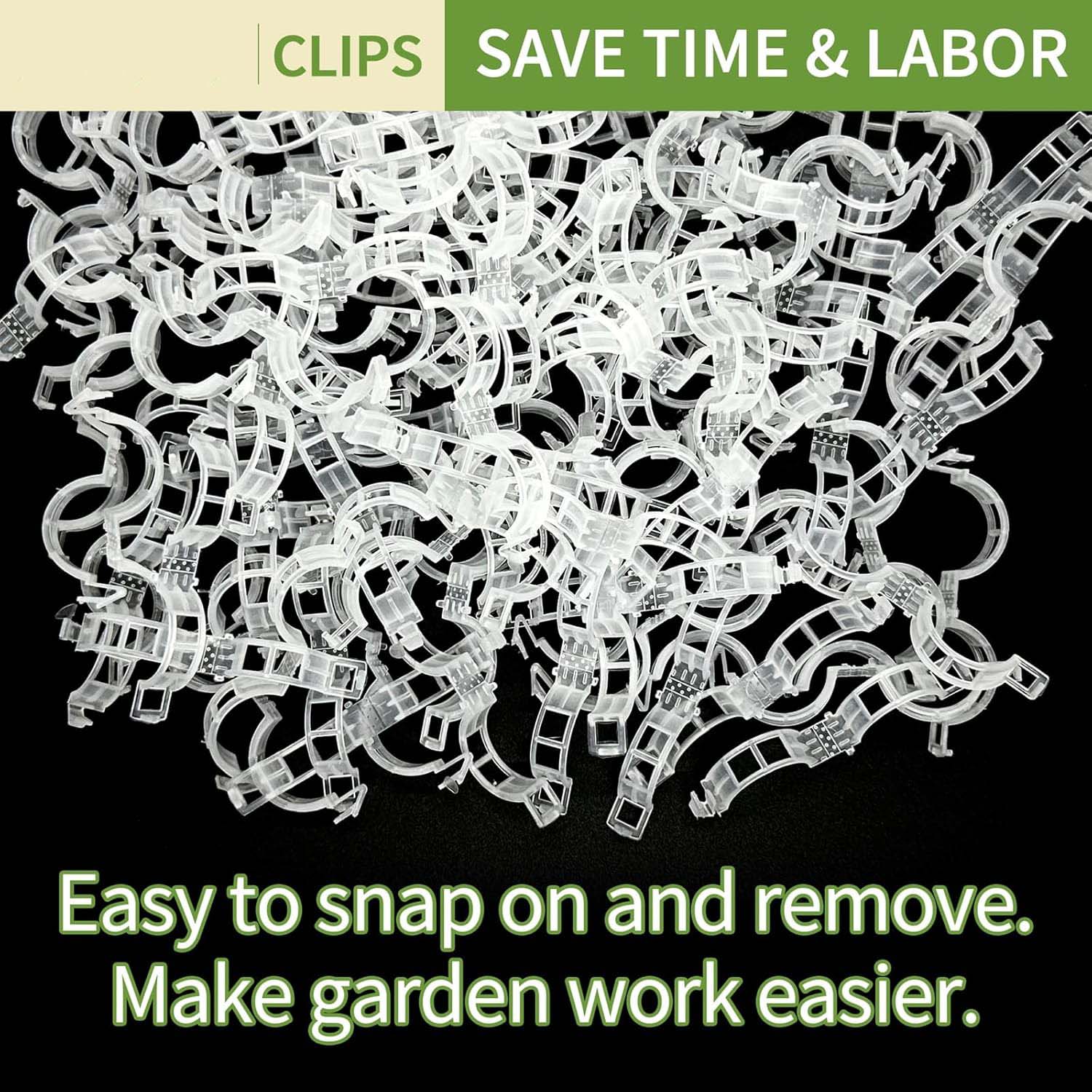 300Pcs Tomato Clips, Plastic Trellis Plant Support Clips, Grape Vine, Vegetables Plants, Garden Clip to Grow Upright Makes Plants Healthier Farming