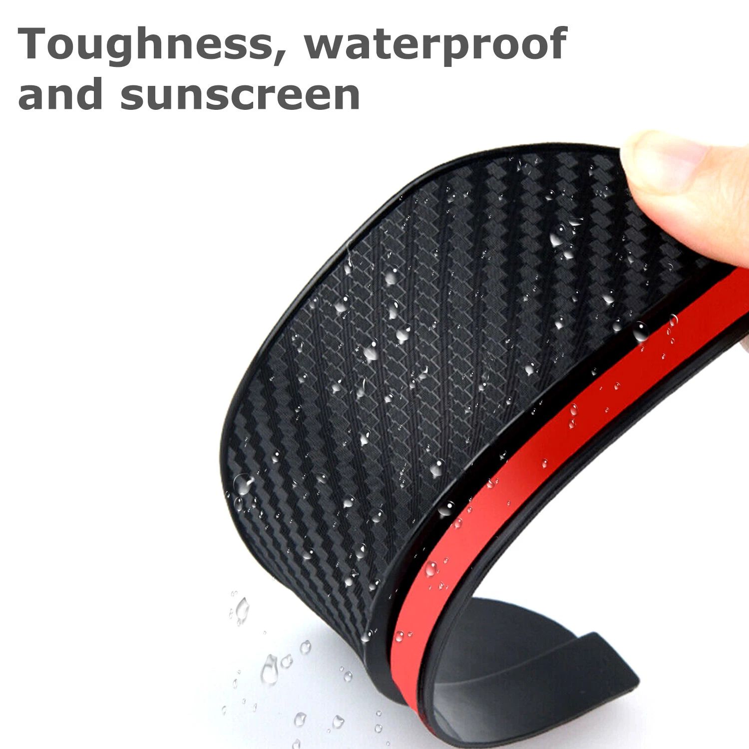 2-Pack Carbon Fiber Car Rear View Side Mirror Rain Board Eyebrow Guard Sun Visor Left & Right Fibre