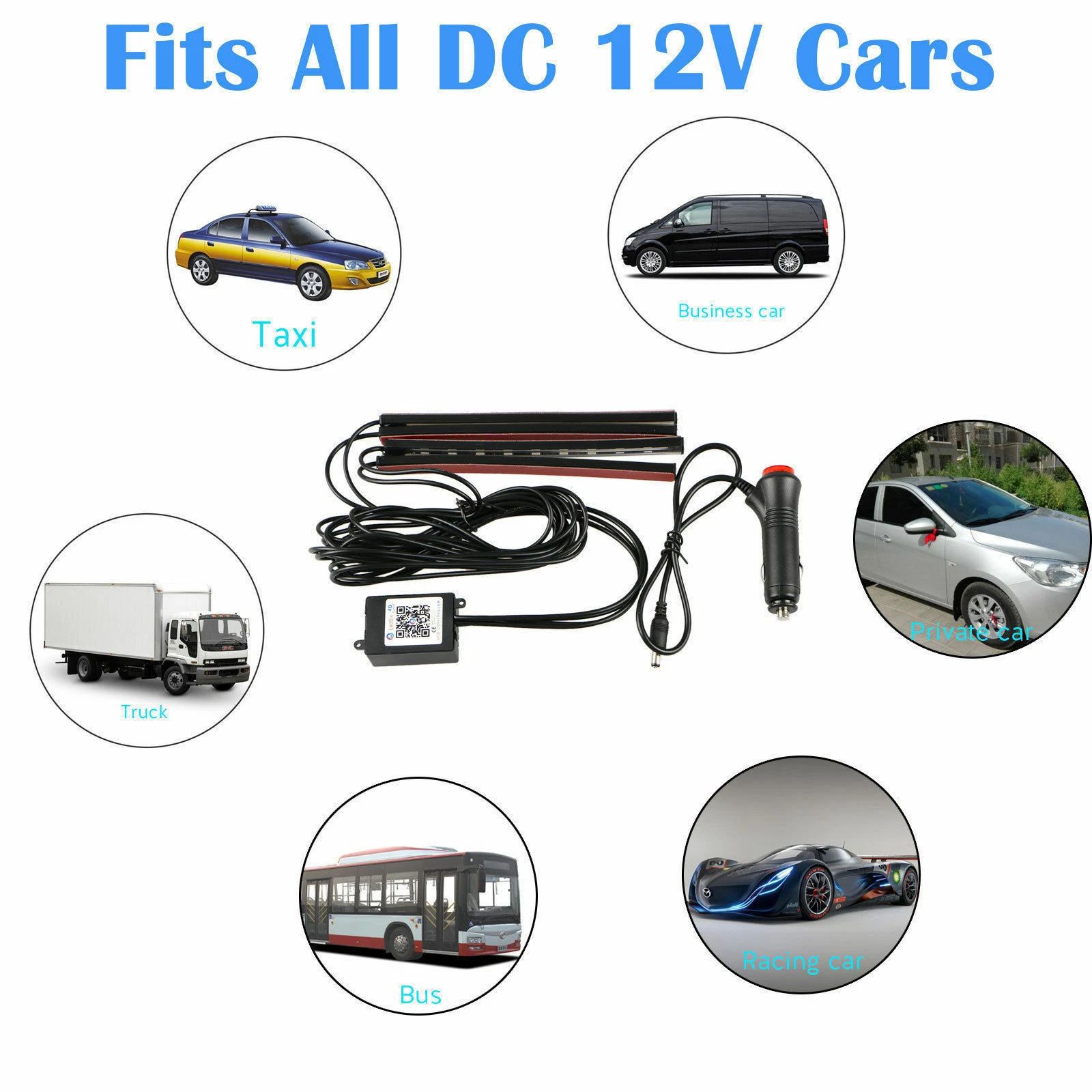 Car LED Lights Interior 4 Pcs 36 Strip Light with Remote, Music Sync Color Change RGB Under Dash Lighting with Vehicle Charger 12V Floor Decorative Atmosphere Ambient Dashboard