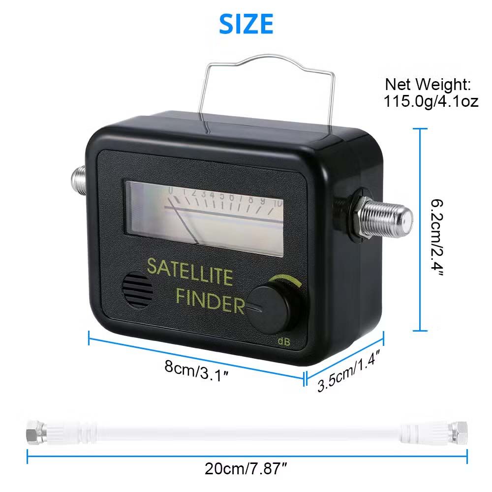 Satellite Finder TV Antenna Strength Meter Portable Satelite Finder Dish Net Work Analog Mini Digital SAT Finder, with LNB to REC Connector C Band Lnb - Lnb Ku Band