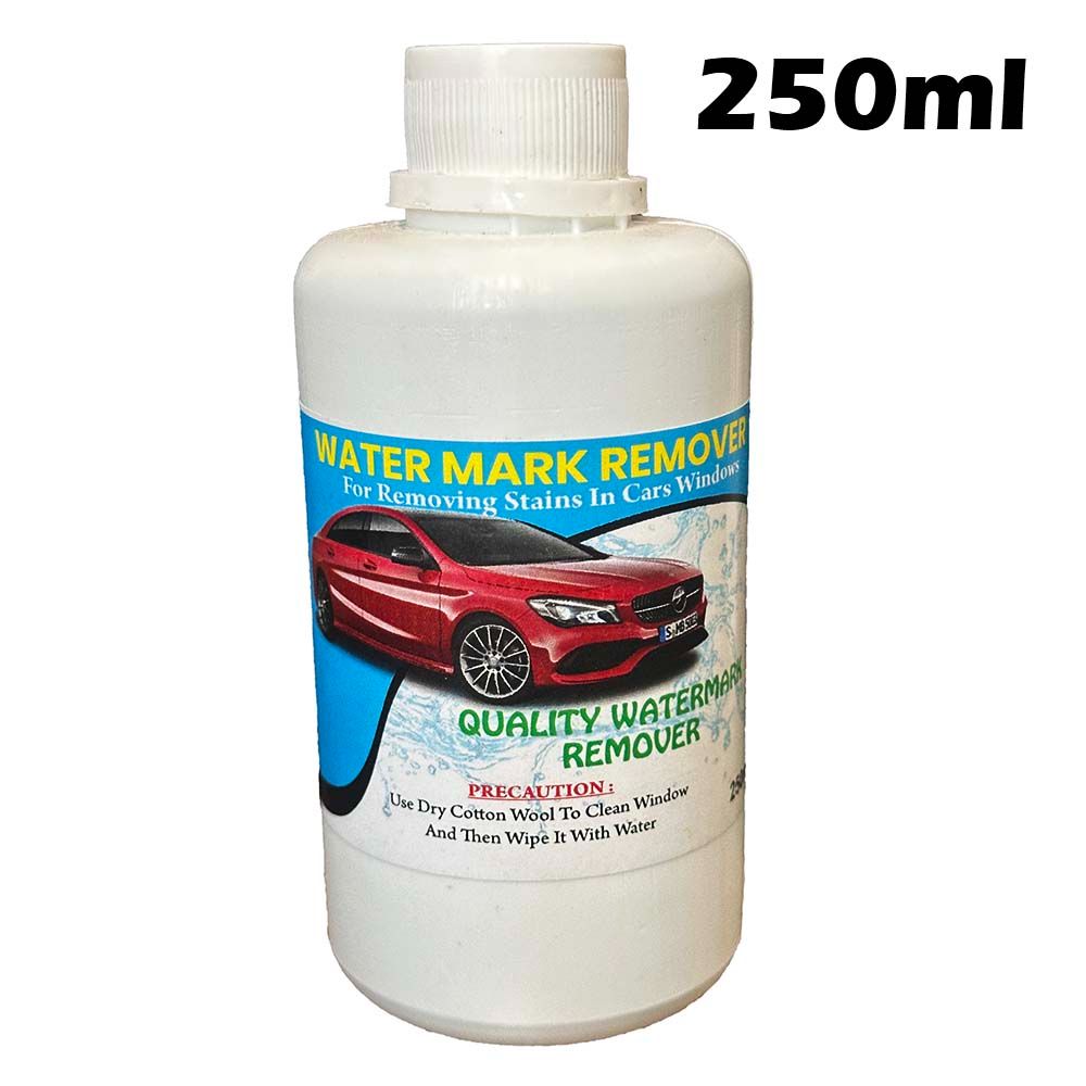 Quality Watermark Remover - For Removing Stains in Car Windows Glass Windscreen Polish & Hard Water Marks Film Removal 250ml Windshield, Glass & Mirrors Provides Optical Clarity
