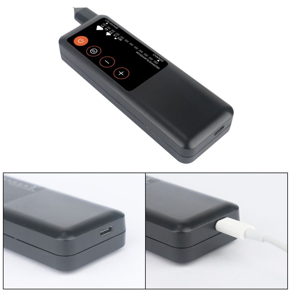 Professional Grade Rechargeable Diamond Tester Pen High Accuracy Type-C Moissanite Thermal Conductivity, UV Hardness Testing, Jade, Jadeite, Crystal Fast Gemstone Selector LED Indicator Jewelry Berkem