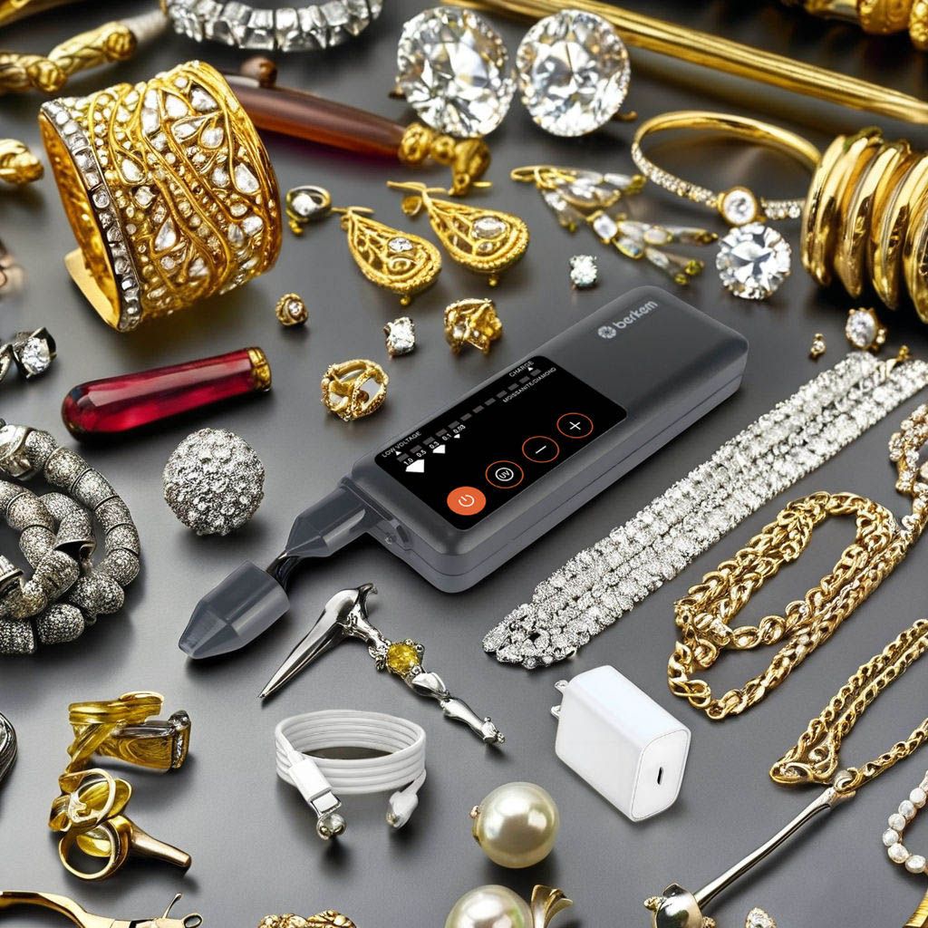 Professional Grade Rechargeable Diamond Tester Pen High Accuracy Type-C Moissanite Thermal Conductivity, UV Hardness Testing, Jade, Jadeite, Crystal Fast Gemstone Selector LED Indicator Jewelry Berkem