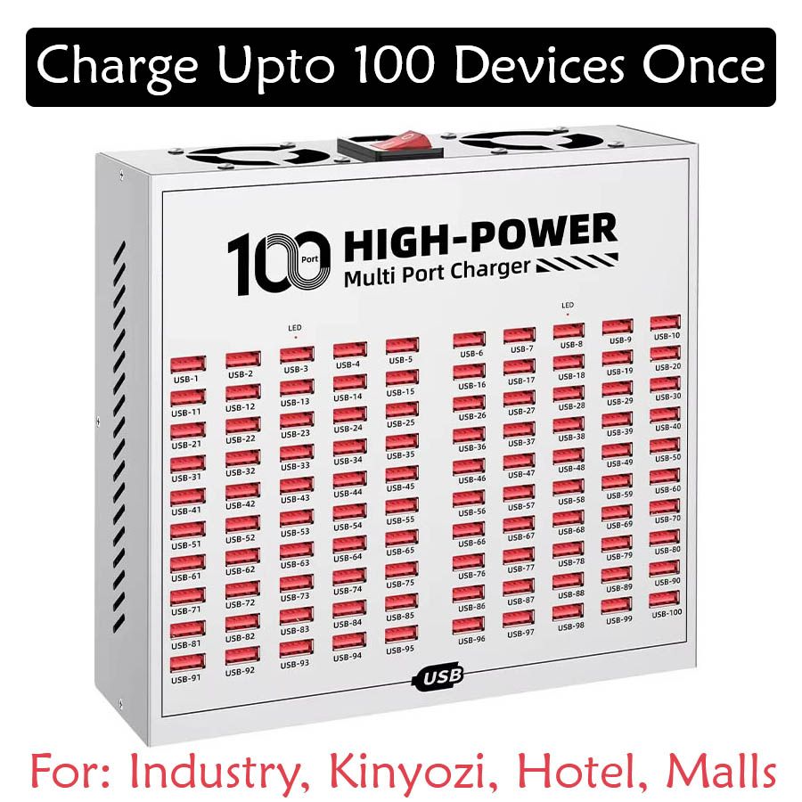 100 High-Power Multi Port Fast Charger USB Charging Station Adapter 5V 2.4A DC Power Supply Integrated Mobile Phone Tablet Fast Charger for Kinyozi, Industry Hotel School Shopping malls with Rapid Hea