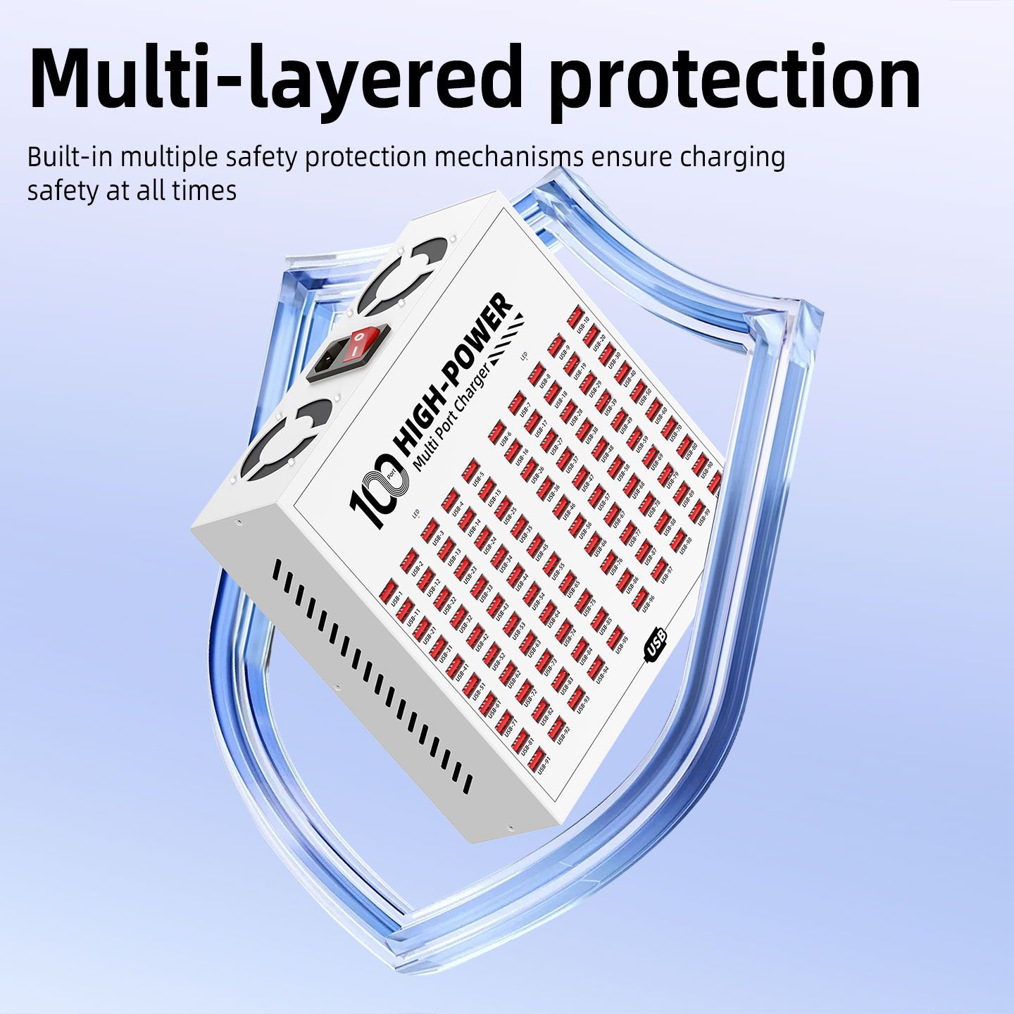 100 High-Power Multi Port Fast Charger USB Charging Station Adapter 5V 2.4A DC Power Supply Integrated Mobile Phone Tablet Fast Charger for Kinyozi, Industry Hotel School Shopping malls with Rapid Hea