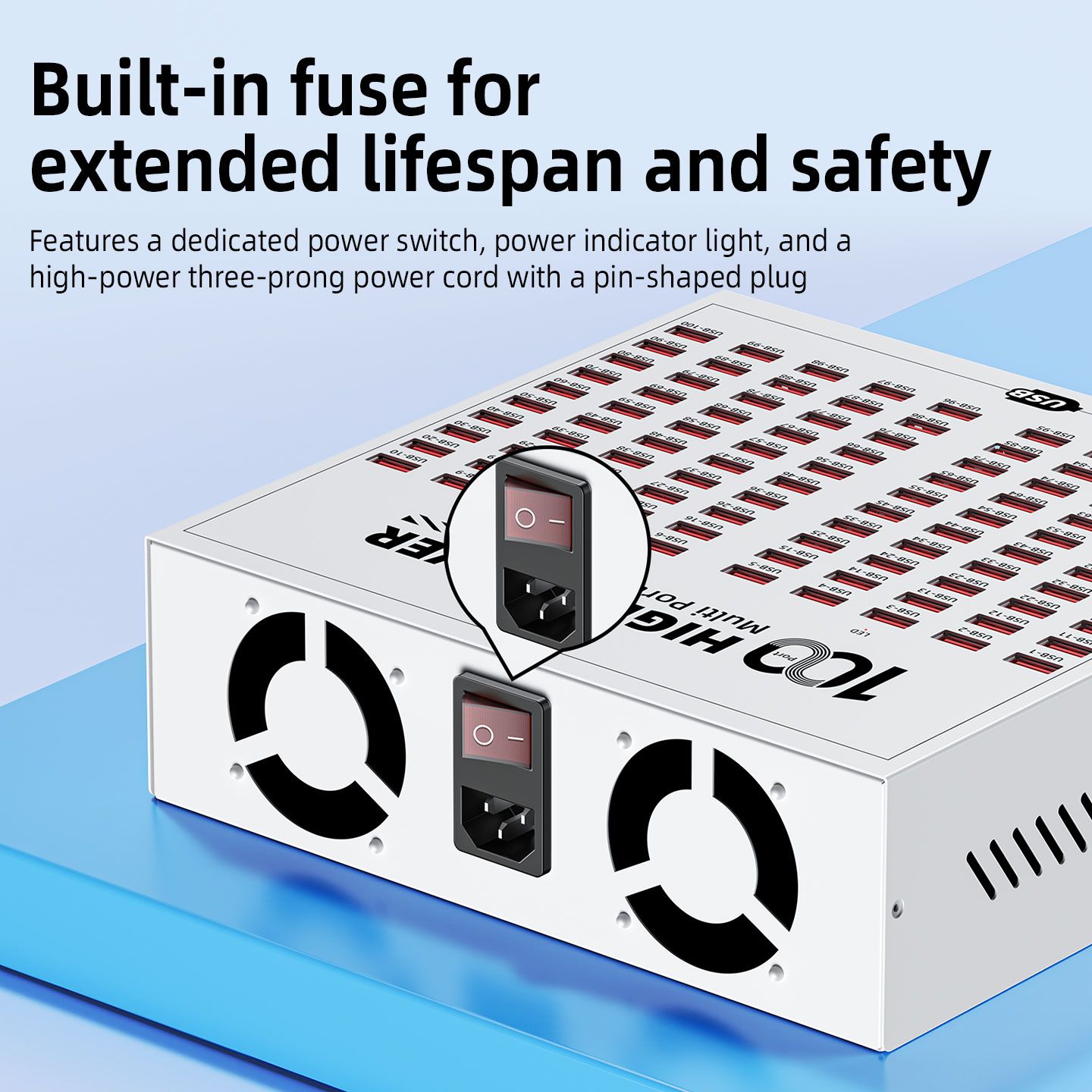 100 High-Power Multi Port Fast Charger USB Charging Station Adapter 5V 2.4A DC Power Supply Integrated Mobile Phone Tablet Fast Charger for Kinyozi, Industry Hotel School Shopping malls with Rapid Hea