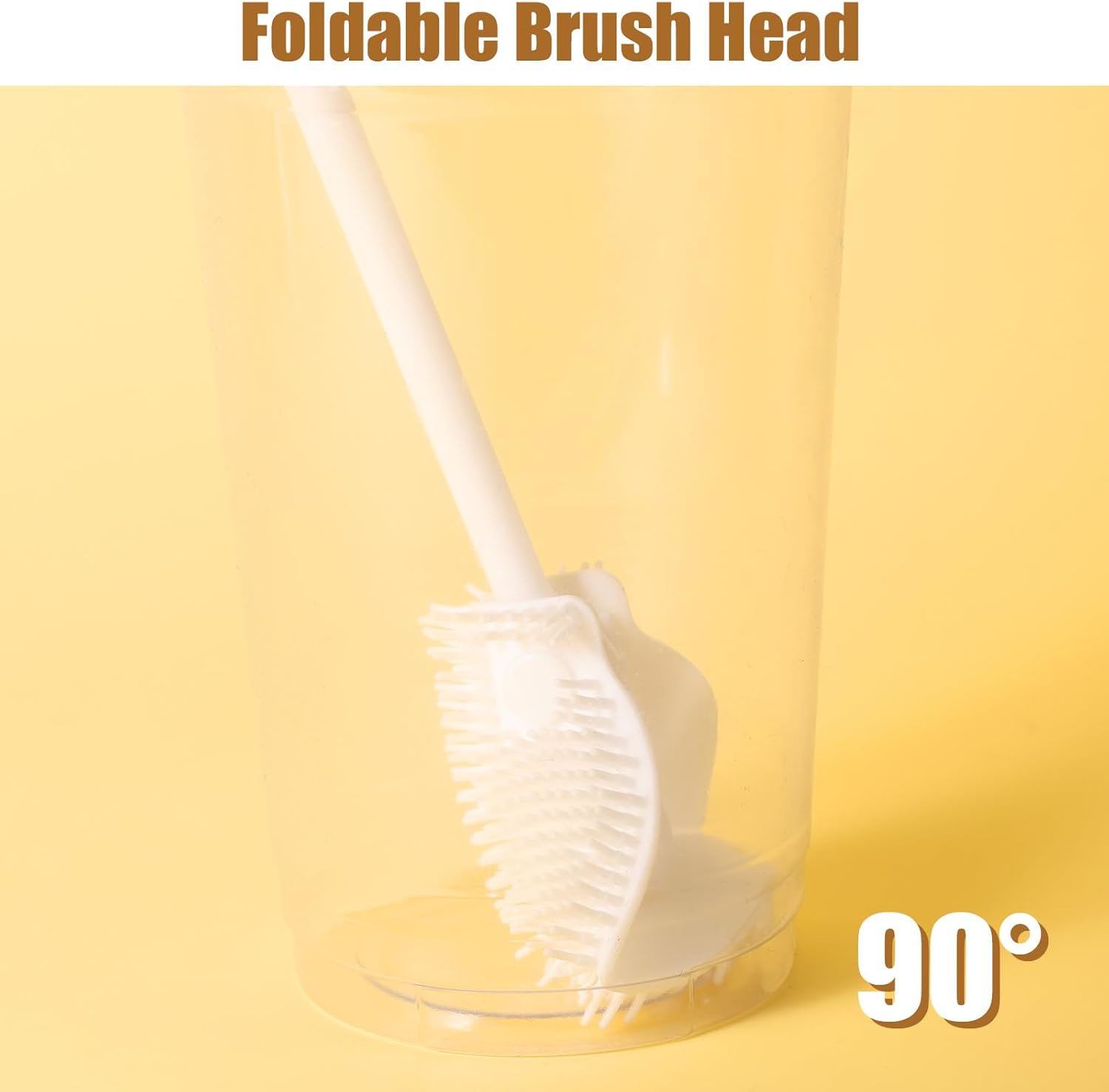 360° Silicone Bottle Brush, Soft Bristle Cup Cleaner Long Handle Flexible Water Cleaning for Lid Teapots Bowls Containers Narrow Area (White)