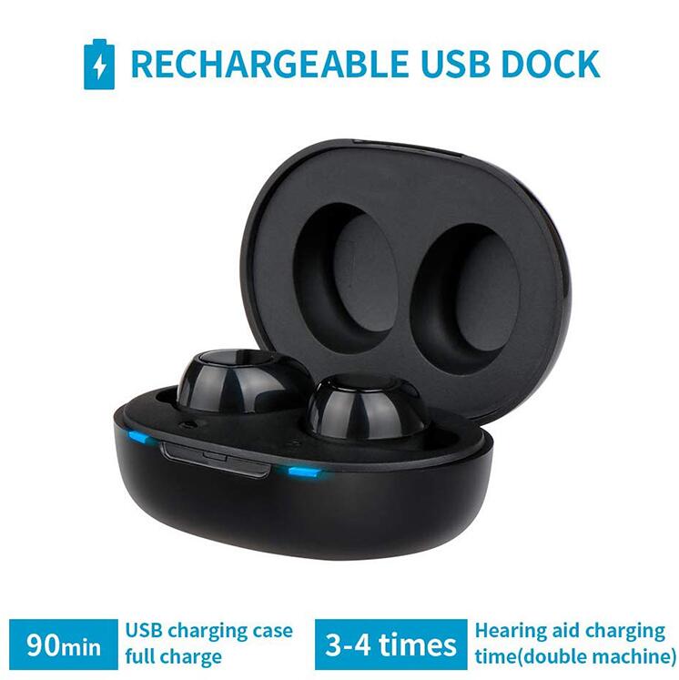 Wireless Rechargeable Hearing Aid Earing Sound Amplifier Channels Digital A39 ITE High Quality Mini OTC Invisible in Ear Seniors Appareil Auditif Medical