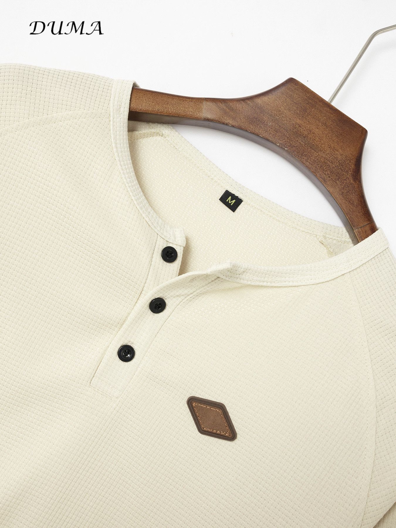 "DUMA"men's wear Solid color set Huafuge Henry's shirt Long sleeved T-shirt+pants Two piece set
