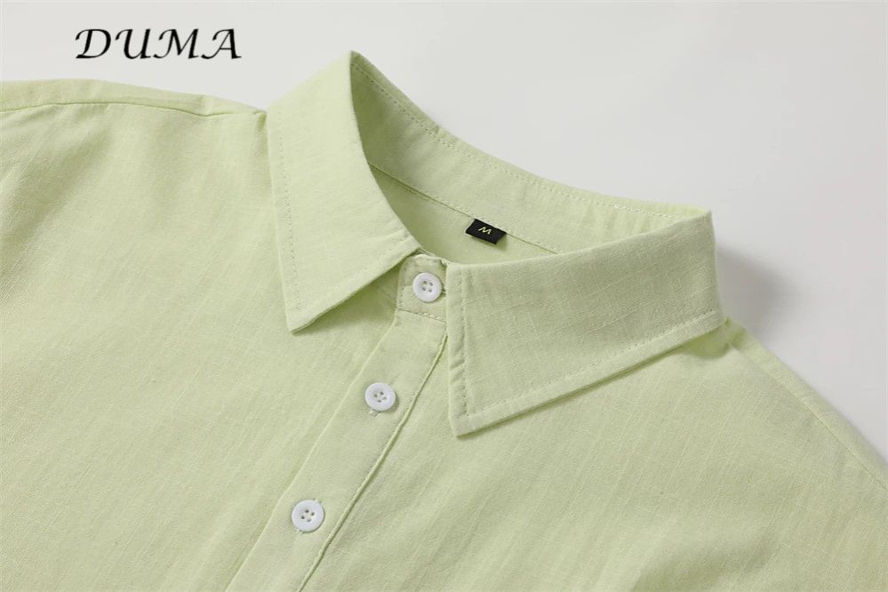 "DUMA"Half-sleeved men's clothing Shirt In the summer Solid color Business Leisure Half-cardigan