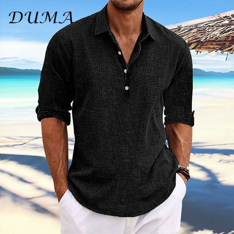 "DUMA"Half-sleeved men's clothing Shirt In the summer Solid color Business Leisure Half-cardigan