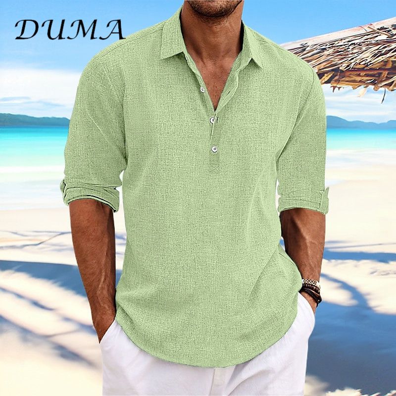"DUMA"Half-sleeved men's clothing Shirt In the summer Solid color Business Leisure Half-cardigan