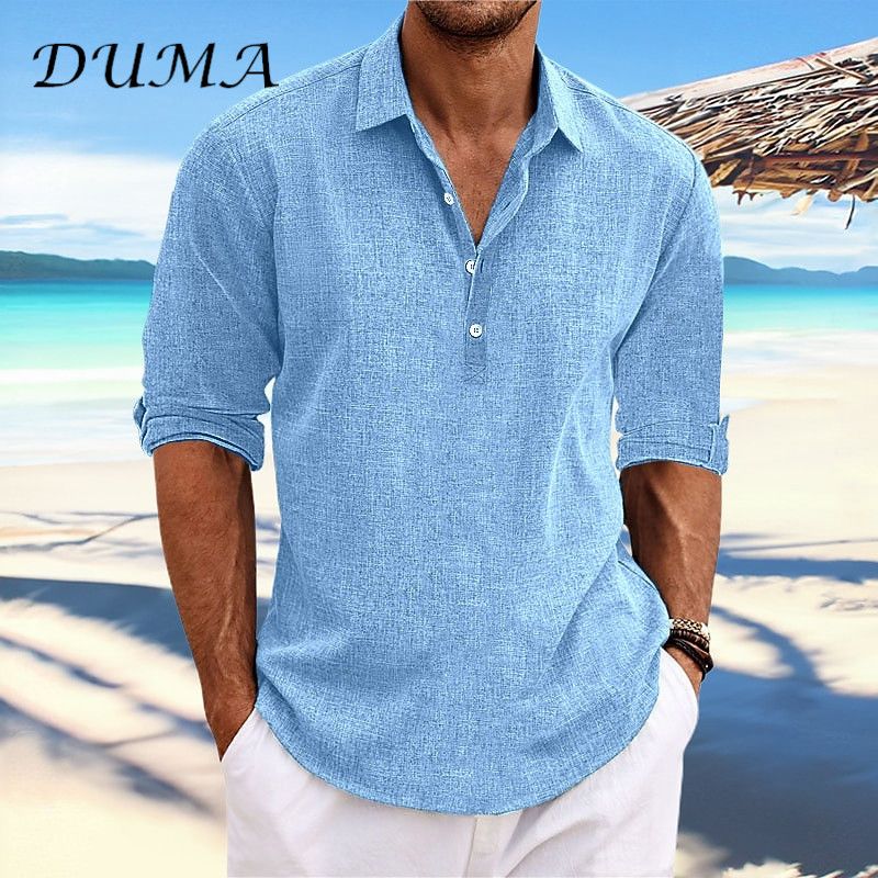 "DUMA"Half-sleeved men's clothing Shirt In the summer Solid color Business Leisure Half-cardigan
