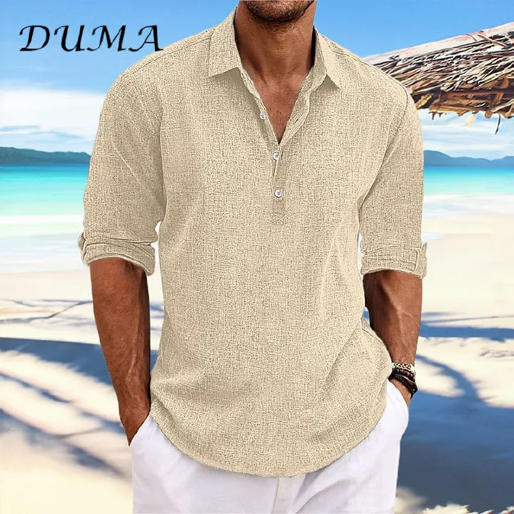 "DUMA"Half-sleeved men's clothing Shirt In the summer Solid color Business Leisure Half-cardigan