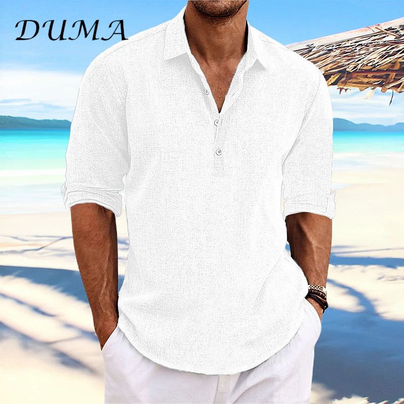 "DUMA"Half-sleeved men's clothing Shirt In the summer Solid color Business Leisure Half-cardigan