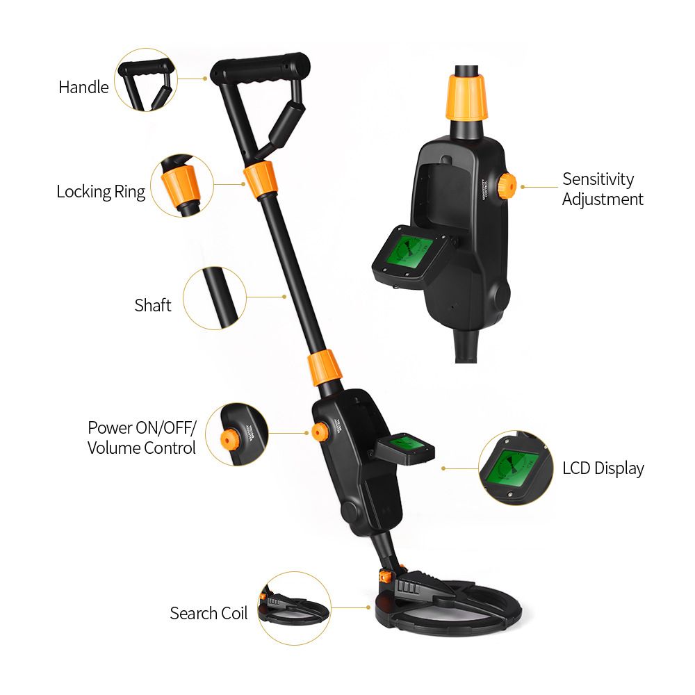 MD1008A Metal Detector Outdoor Treasure Hunt Metal Inspection Exploration Coin Metal Detector Children's Treasure Hunt Detector
