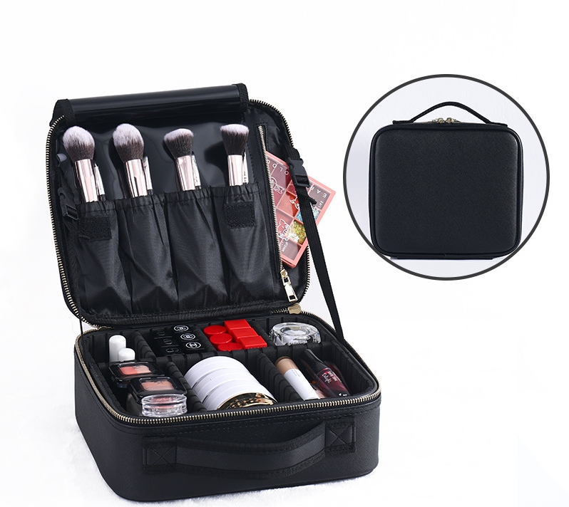 Professional partition storage large cosmetic bag makeup artist with makeup portable beauty kit