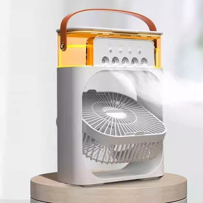 3 in 1 Portable Humidifier Air Conditioner Cooler Fan Household Mini Fan with 7 Color LED Light