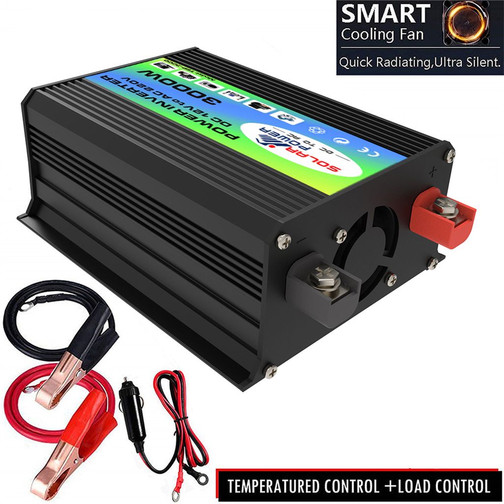 Sine wave inverter converter 12V to 220V peak 3000W intelligent car inverter