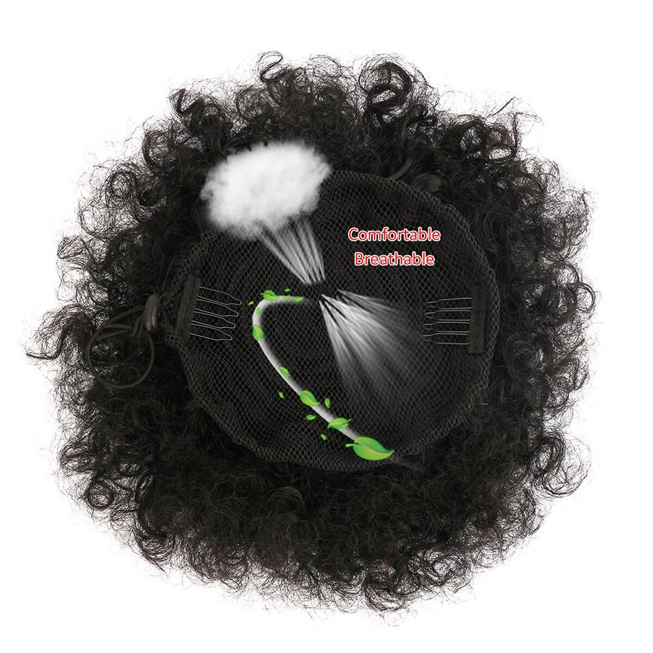 Synthetic Afro Puff Drawstring Ponytail for Girls Kids Women Small To Big Size Hair Buns Kinky Curly Hair Donut Chignon 1PC/LOT