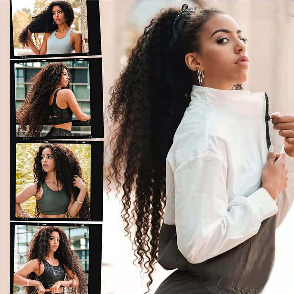 Ocean Wave Crochet Hair 32 Inch Long Deep Wave Braiding Hair Synthetic Curly Crochet Hair Extensions For Black Women