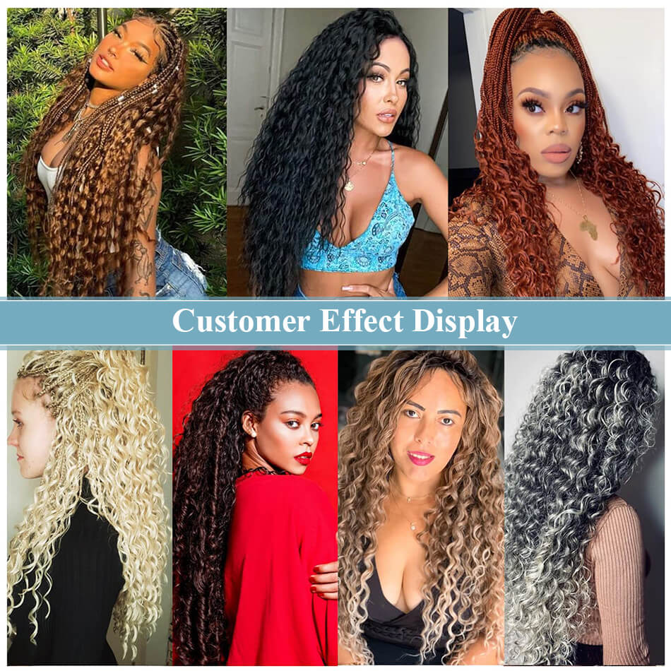 Ocean Wave Crochet Hair 32 Inch Long Deep Wave Braiding Hair Synthetic Curly Crochet Hair Extensions For Black Women