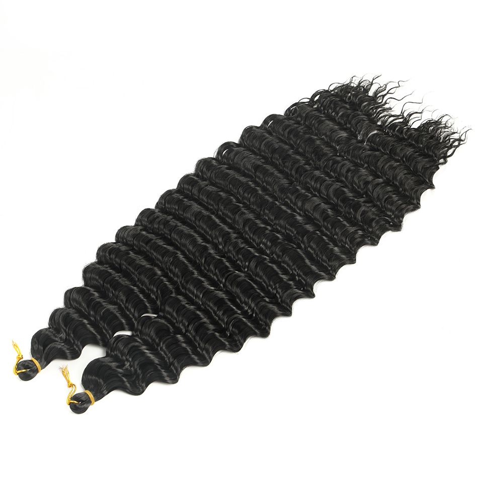 Ocean Wave Crochet Hair 32 Inch Long Deep Wave Braiding Hair Synthetic Curly Crochet Hair Extensions For Black Women
