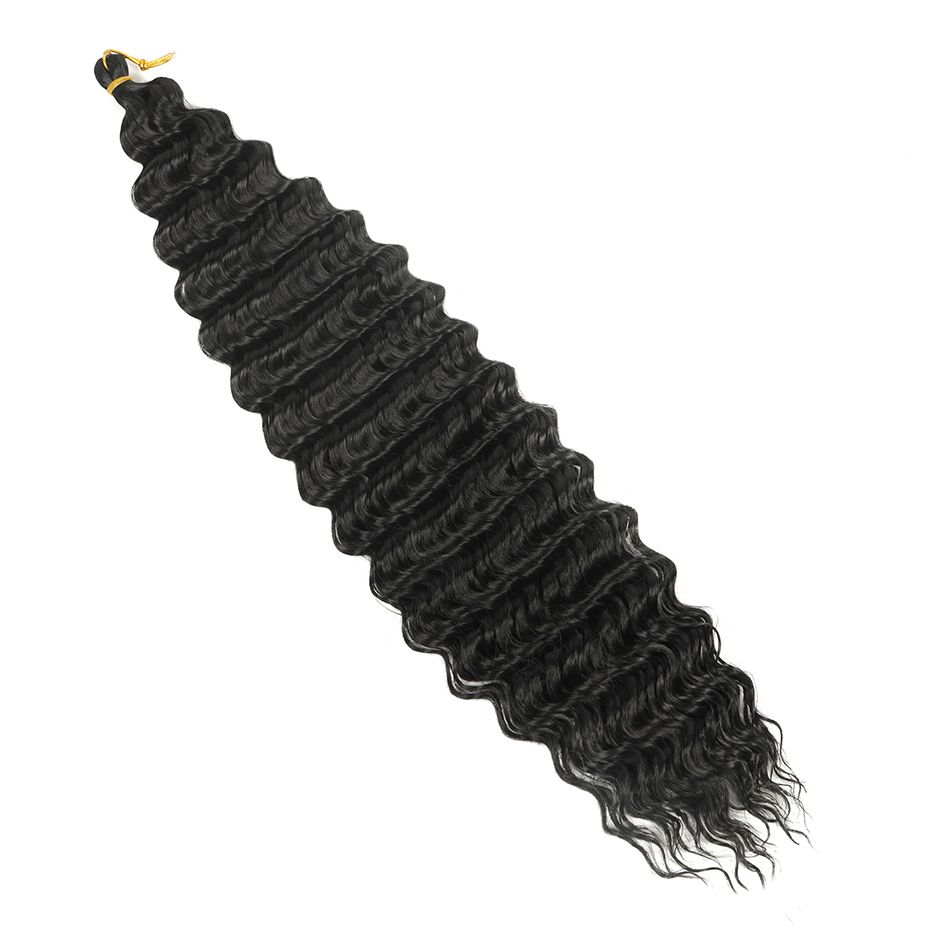 Ocean Wave Crochet Hair 32 Inch Long Deep Wave Braiding Hair Synthetic Curly Crochet Hair Extensions For Black Women