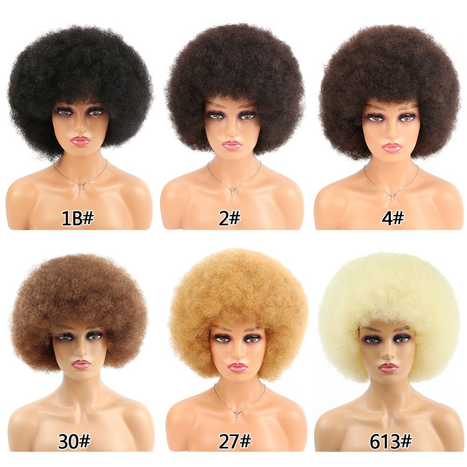 Synthetic Afro Curly Wigs for Black Women Wear and Soft Black Afro Wigs Large Bouncy and Soft Natural Looking Full Wigs