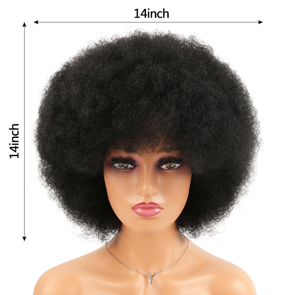 Synthetic Afro Curly Wigs for Black Women Wear and Soft Black Afro Wigs Large Bouncy and Soft Natural Looking Full Wigs