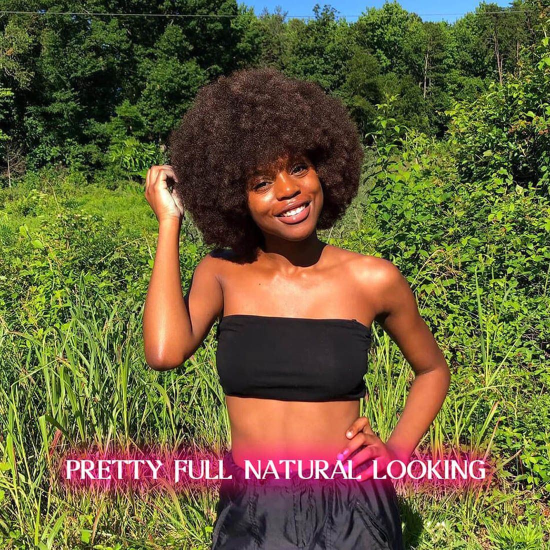 Synthetic Afro Curly Wigs for Black Women Wear and Soft Black Afro Wigs Large Bouncy and Soft Natural Looking Full Wigs