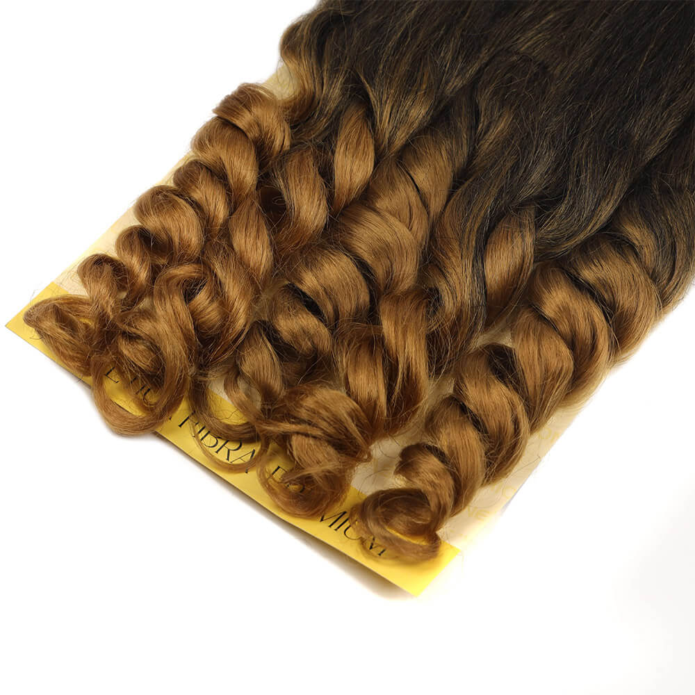 Ombre French Boho Curly Synthetic Braiding Hair Pre-Stretched Professional Grade for Crochet Braids Hot Water Setting 5Packs/Lot