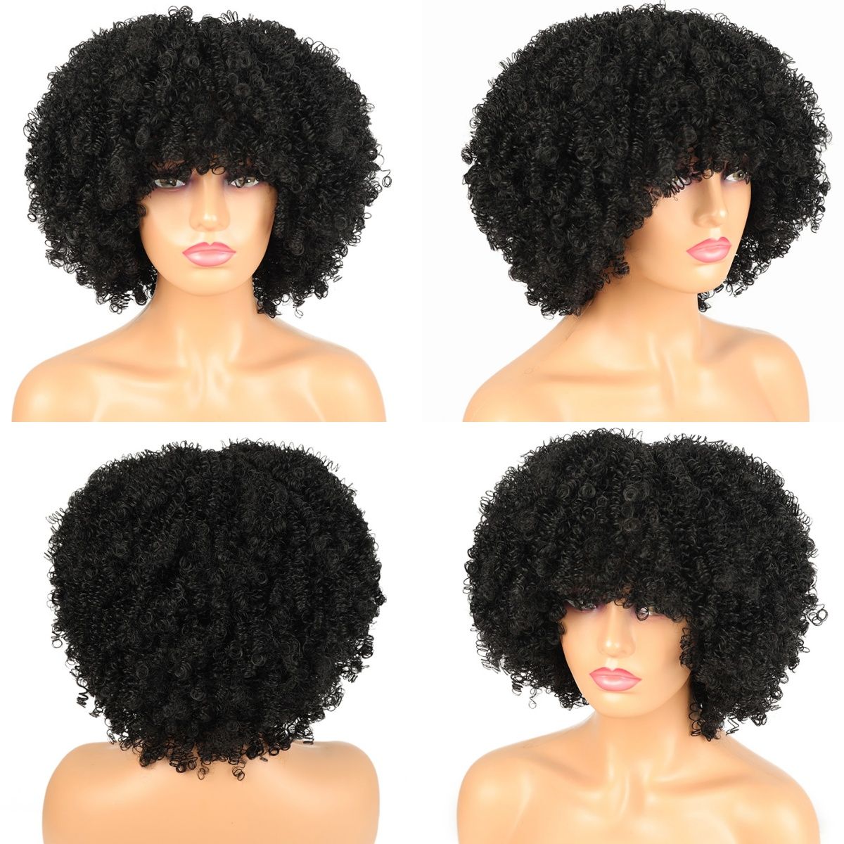 Synthetic Short Pixie Afro Kinky Curly Wigs Simple Cheap Machine Made Wigs For Women Natural Hair Styles Curly Hair For Women