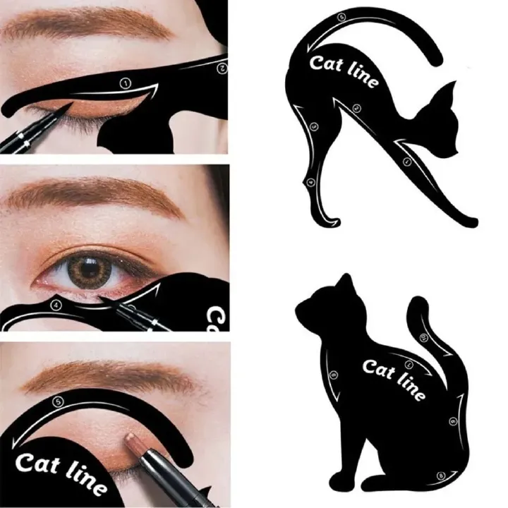 2pcs Eyeliner Stencils Cat Line Eyeliner Stamps Models Eyeliner Template Shaper Eye Liner Makeup Tool Makeup Products  Makeup Sets